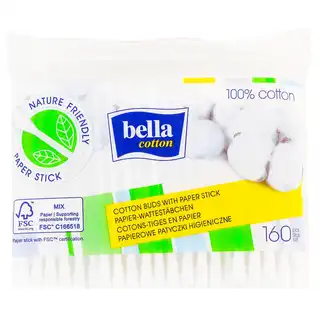 Ватні палички Bella Сotton 160шт зображення