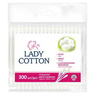 Палички ватні Lady Cotton в поліетиленовому пакеті 300шт зображення