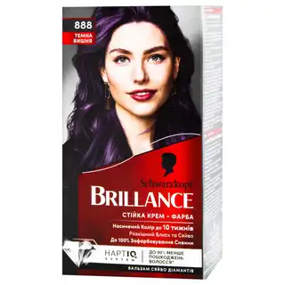 Інтенсивна крем-фарба для волосся Brillance 888 Темна вишня 160мл зображення