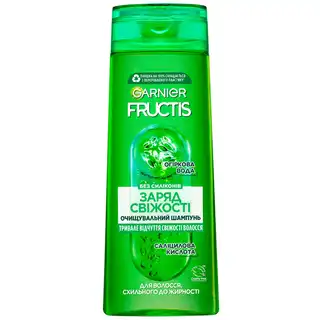 Шампунь Garnier Fructis Заряд свіжості зміцнюючий для схильного до жирності волосся 400мл зображення