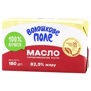 Масло Волошкове Поле солодковершкове 82,5% 180г зображення