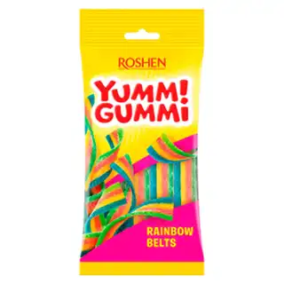 Цукерки Roshen Yummi Gummi Rainbow Belts желейні 70г зображення