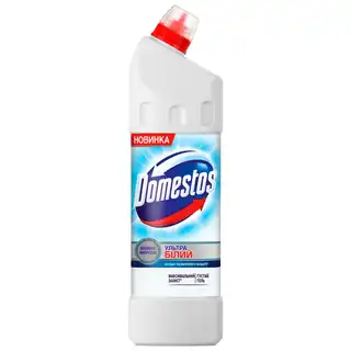 Засіб чистячий Domestos Ультра білий для унітазу 1л зображення