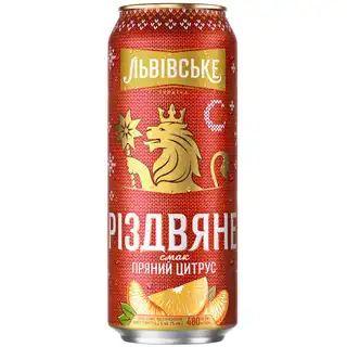 Пиво Львівське Різдвяне Пряний цитрус темне 4% 0,48л зображення