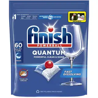 Таблетки для посудомийних машин Finish Powerball Quantum All in 1 60шт зображення