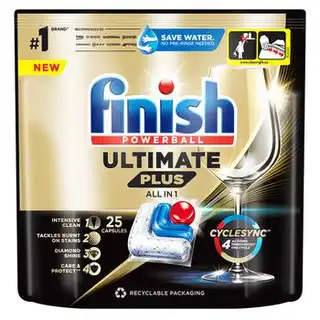 Таблетки для посудомийних машин Finish Ultimate Plus All in One 25шт зображення
