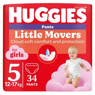 Підгузки-трусики Huggies Little Movers для дівчаток 5 12-17кг 34шт зображення