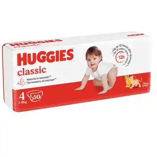 Підгузки Huggies Classic 4 7-18кг 50шт зображення
