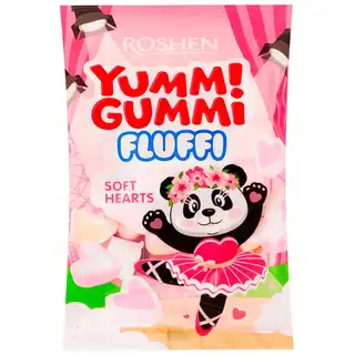 Маршмелоу Roshen Yummi Gummi Fluffi Soft Hearts 65г зображення