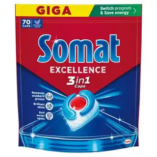 Таблетки для посудомийних машин Somat Excellence 3 in 1 70шт зображення