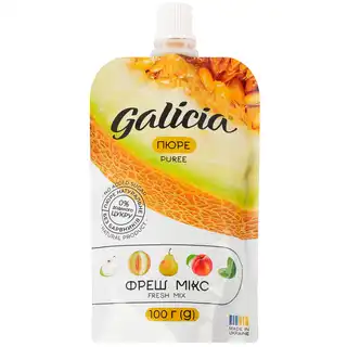 Пюре Galicia Фреш мікс смак Дині та м’яти 100г зображення