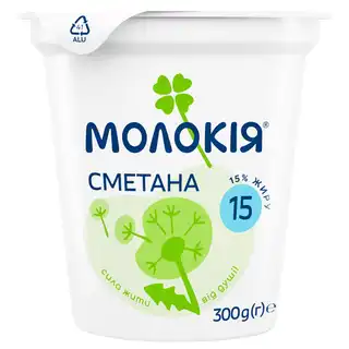 Сметана Молокія 10% 300г зображення