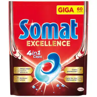 Таблетки для посудомийних машин Somat Excellence 4 в 1 60шт зображення