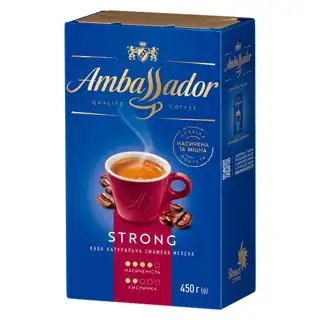 Кава мелена Ambassador Strong 450г зображення