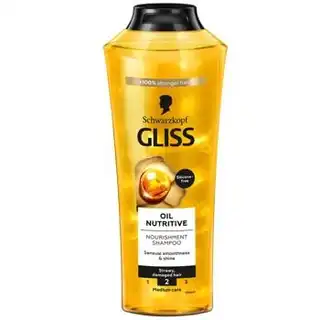 Живильний шампунь Gliss Oil Nutritive для сухого та пошкодженого волосся 400мл зображення