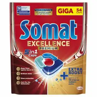 Таблетки для посудомийних машин Somat Excellence 5 in 1 54шт зображення